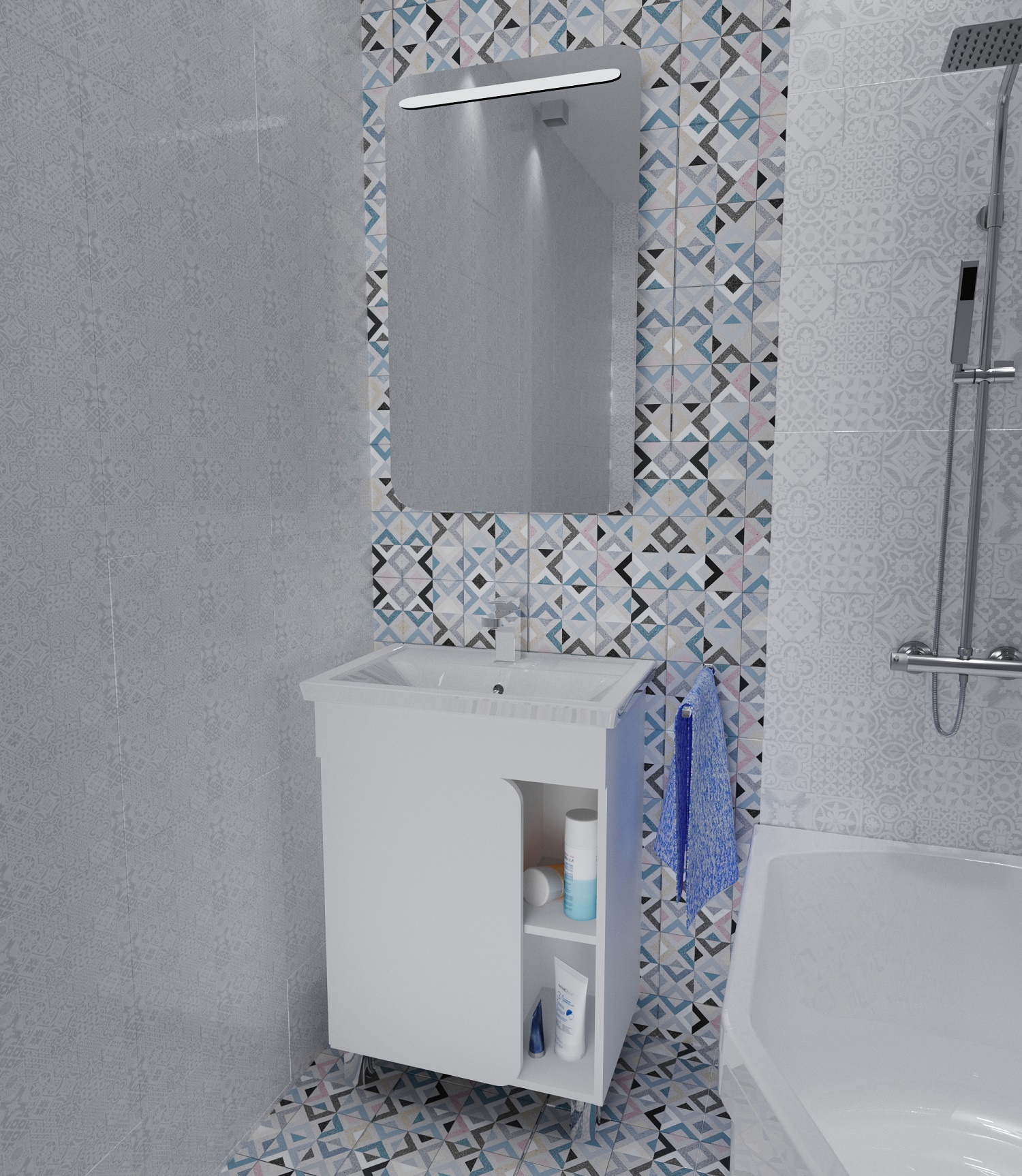 У76055 Тумба Nuvo 60Н 1д. Белый глянец 1 Marka NUVO  - Вид №1