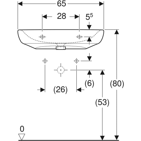 258557000 Раковина Geberit Renova Comfort, безбарьерная Geberit  - Вид №18