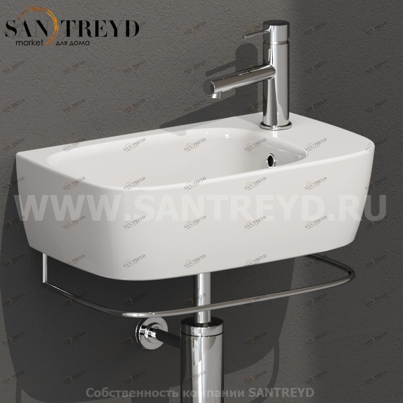 PG050CR Полотенцедержатель на раковину 50 см хромированный Globo Genesis Италия Ceramica Globo