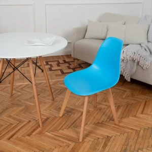 92062519 Стул кухонный Derstuhl Grand wood комплект 2 шт 45x81x46 см полипропилен цвет голубой STLM-1387512