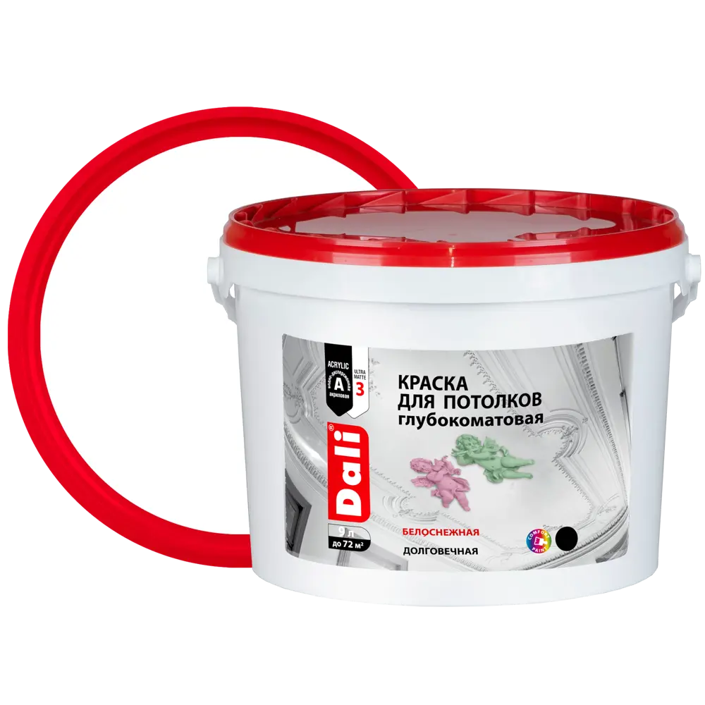Краска для потолков Dali матовая цвет белый 9 л STLM-2110155