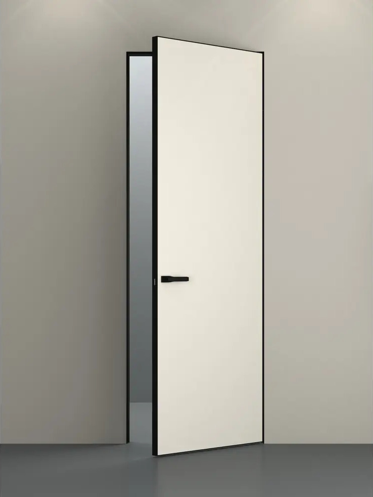 91584849 Дверь скрытая Zadoor Filomuro Elen Alu black глухая 200x60см полипропилен цвет белый под покраску без замка и петель STLM-0902464