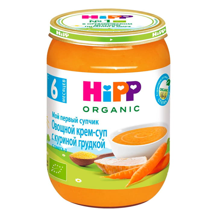 Крем-суп овощной с куриной грудкой с 6 месяцев HiPP 190 г Santreyd 15716 - Вид №1