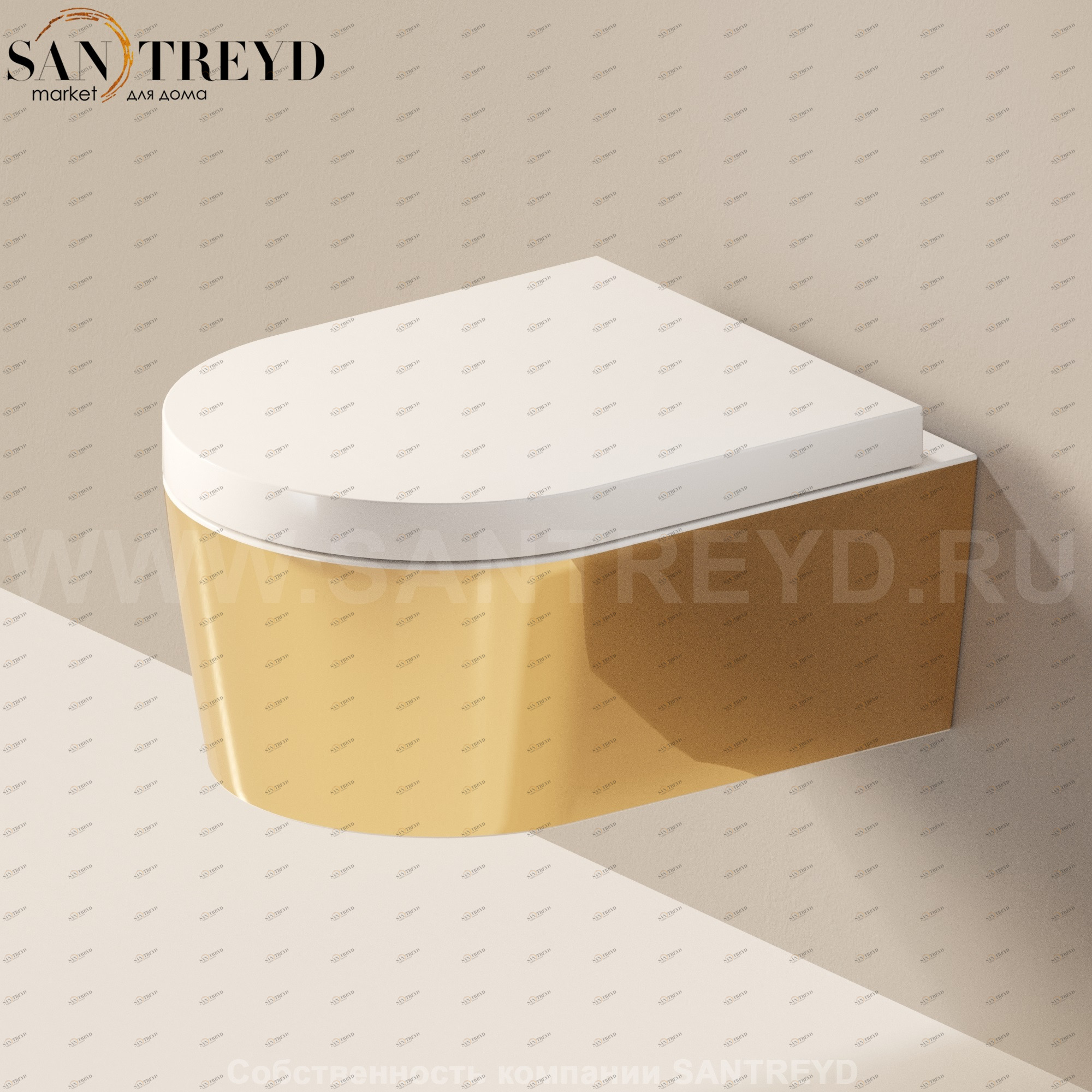 5064GOLD Подвесной унитаз настенный Золотистый Ceramica Flaminia Link Италия