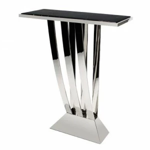 Консоль металлическая серебро с мраморной столешницей Beau Deco от Eichholtz EICHHOLTZ EICHHOLTZ 060934 Хром;черный