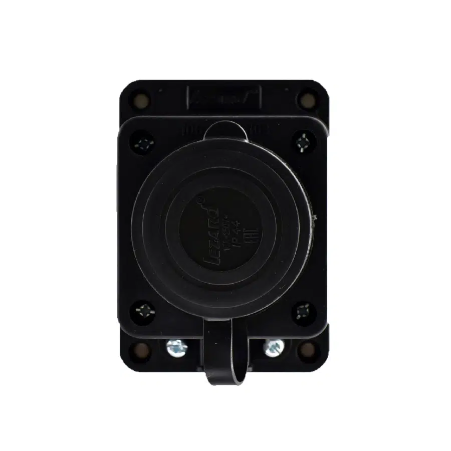 Розетка наружной уст. прямая с заглушкой 2Р+РЕ 1х16А 220-240V черный LEZARD 106-0400-0103 - Вид №5