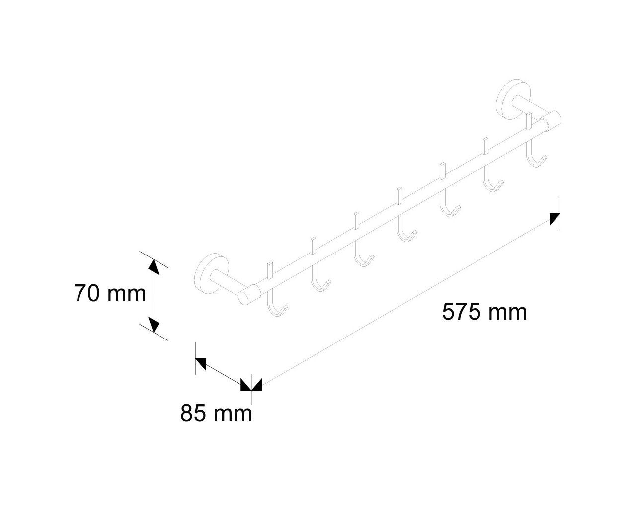 MHW10 Брус L500 мм с семью крюками Merida  - Вид №1