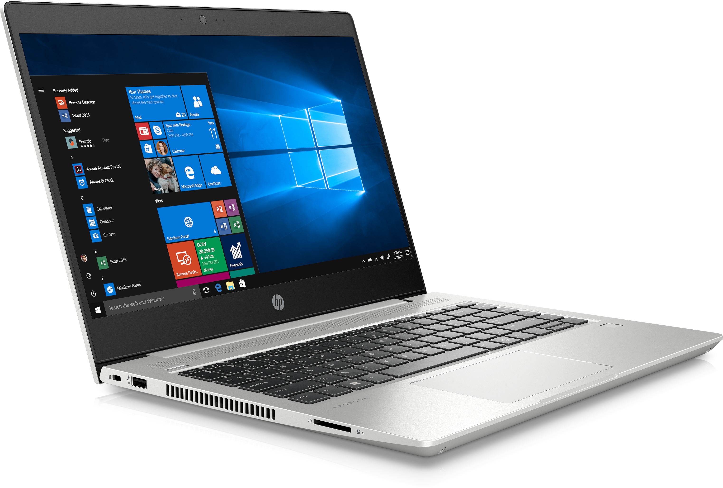 5PQ07EA#ACB probook 440 g6 14"(1920x1080)/intel core i5 8265u(1.6ghz)/8192mb/256ssdgb/nodvd/int:intel hd graphics 620/45whr/war 1y/1.6kg/pike silver/w10pro + repl. (2rs30ea) HP Santreyd  - Вид №2