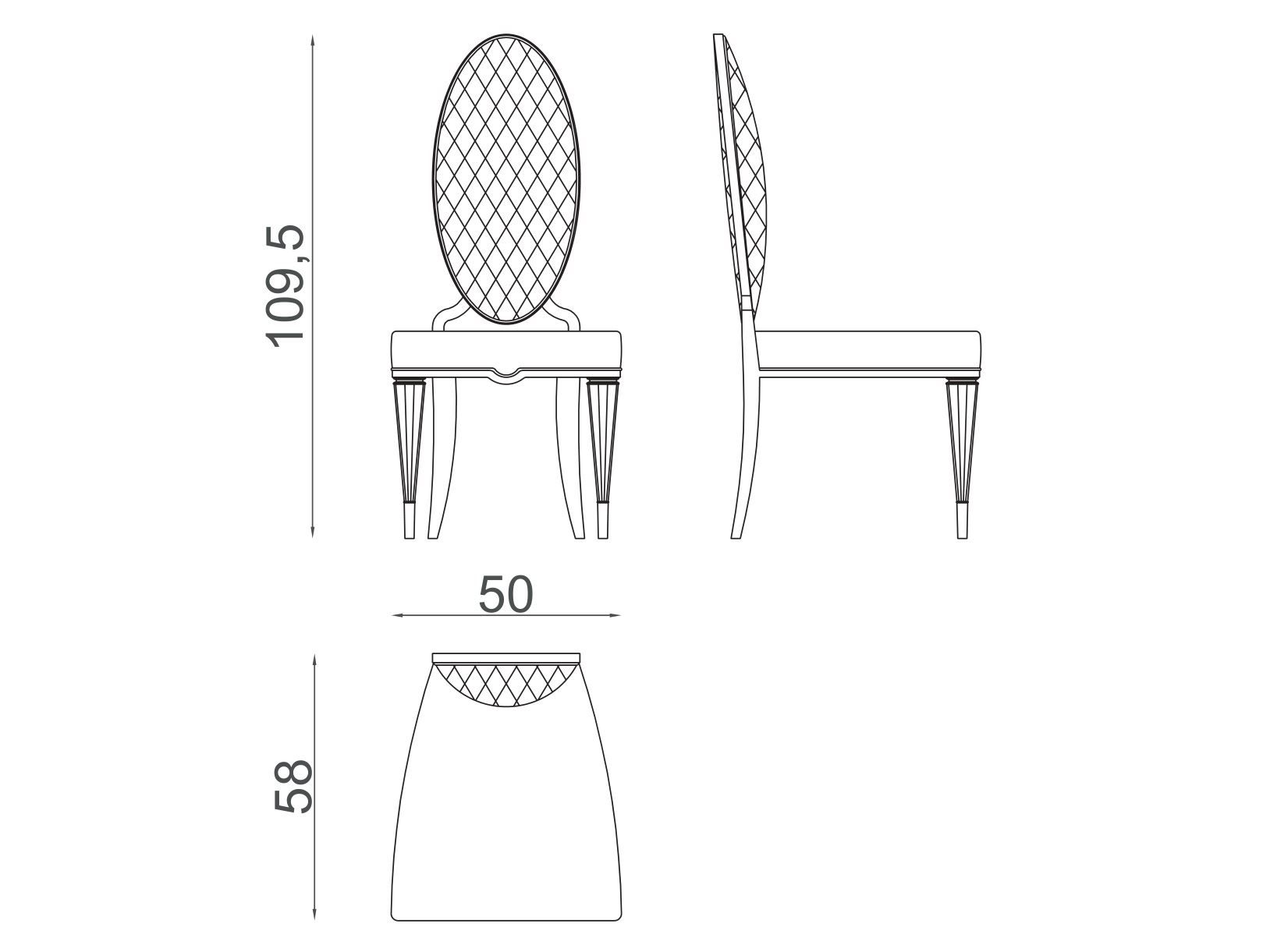 Мягкий стул из ткани с высокой спинкой Zebrano Elsiyum ARCH-00041033 - Вид №7
