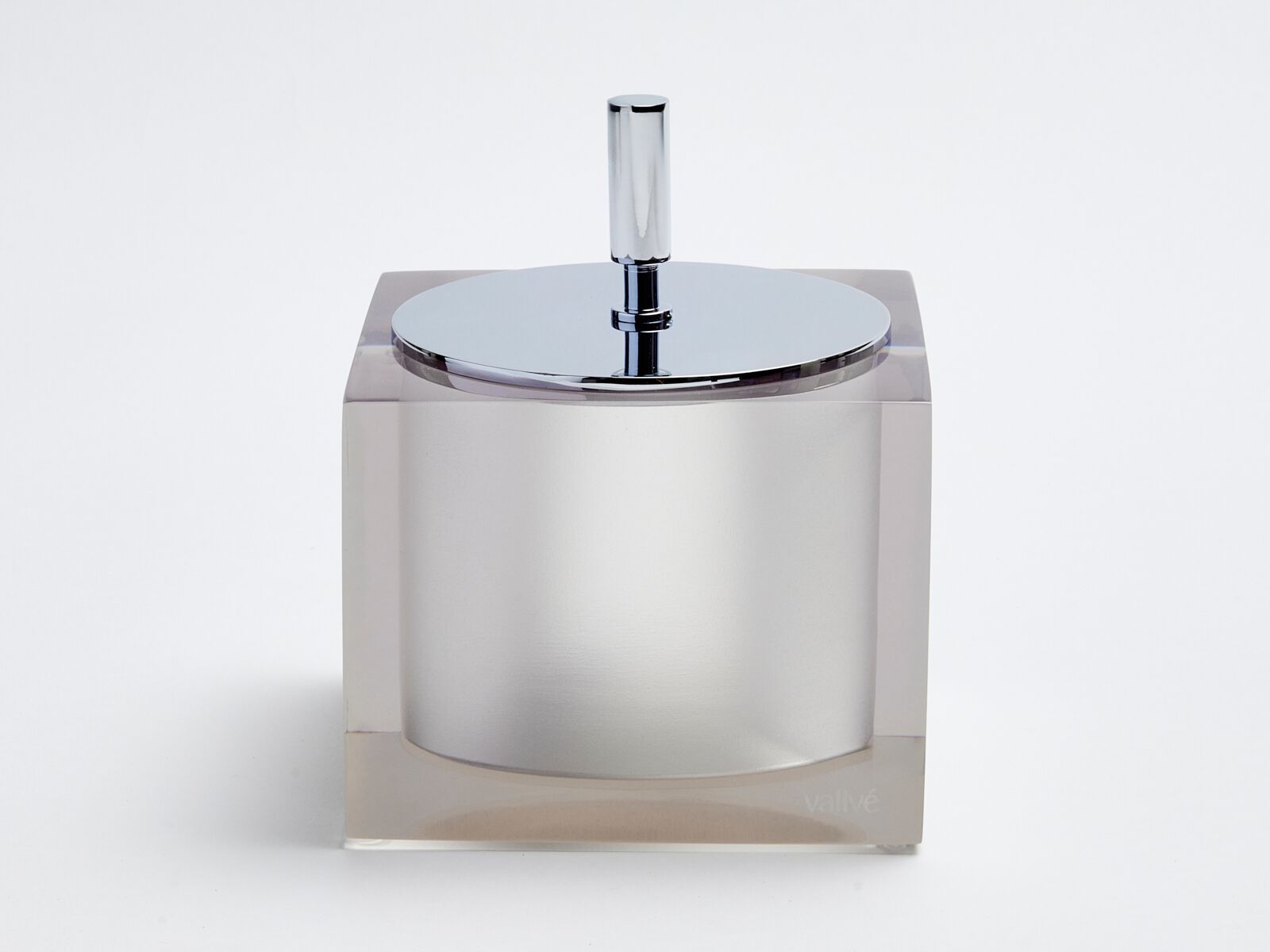 Держатель для хлопка из смолы с крышкой Vallvé GLOSS LIGHT SILVER ARCH-00081462
