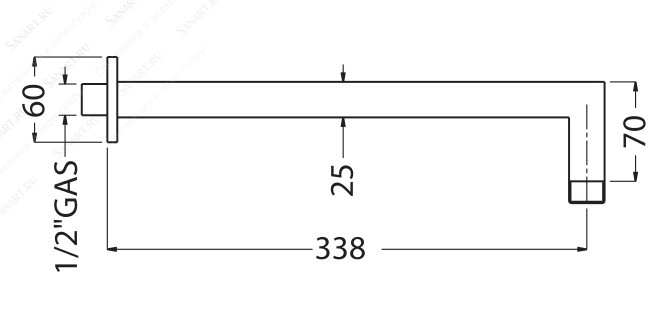 ML.RIC-36.735.CR Кронштейн душевой Migliore Ricambi - Вид №3