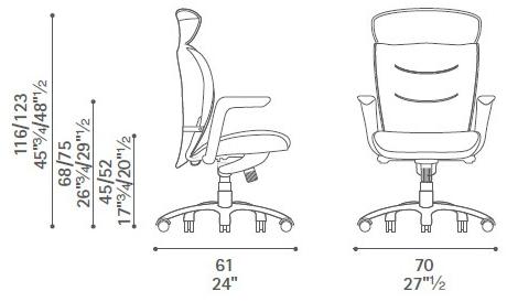 Poltrona Frau Поворотное кожаное кресло Executive с 5-ю спицами и колесами L'ufficio - poltrone ufficio sun-id-1372591 - Вид №4