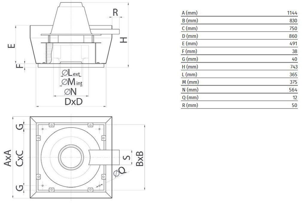 Vortice Центробежный крышный вентилятор для удаления горячего дыма Torrette tr-ed-v 15172 - Вид №1