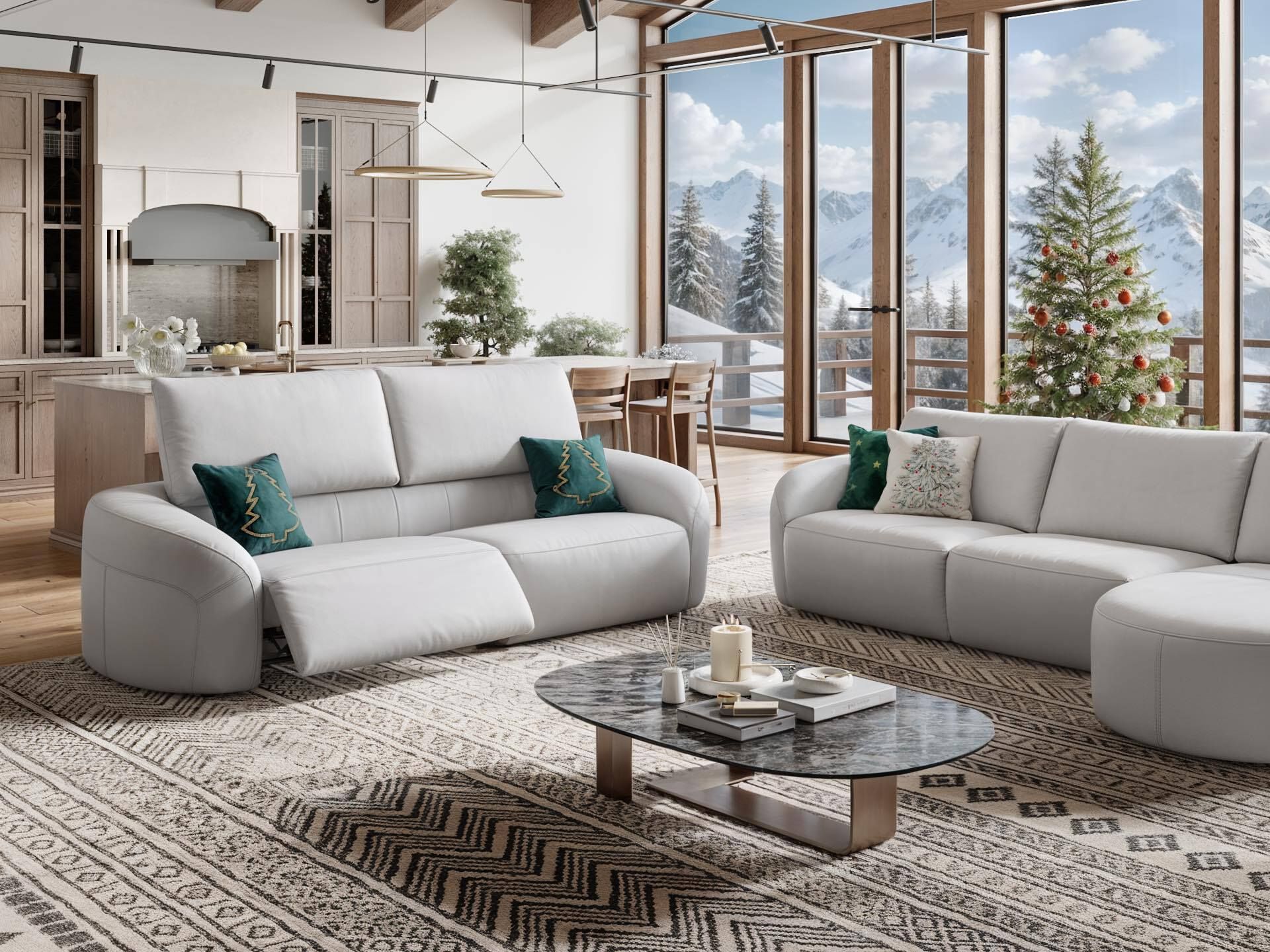 3-местный кожаный диван Sofanella Санкт-Мориц ARCH-00064979 - Вид №3