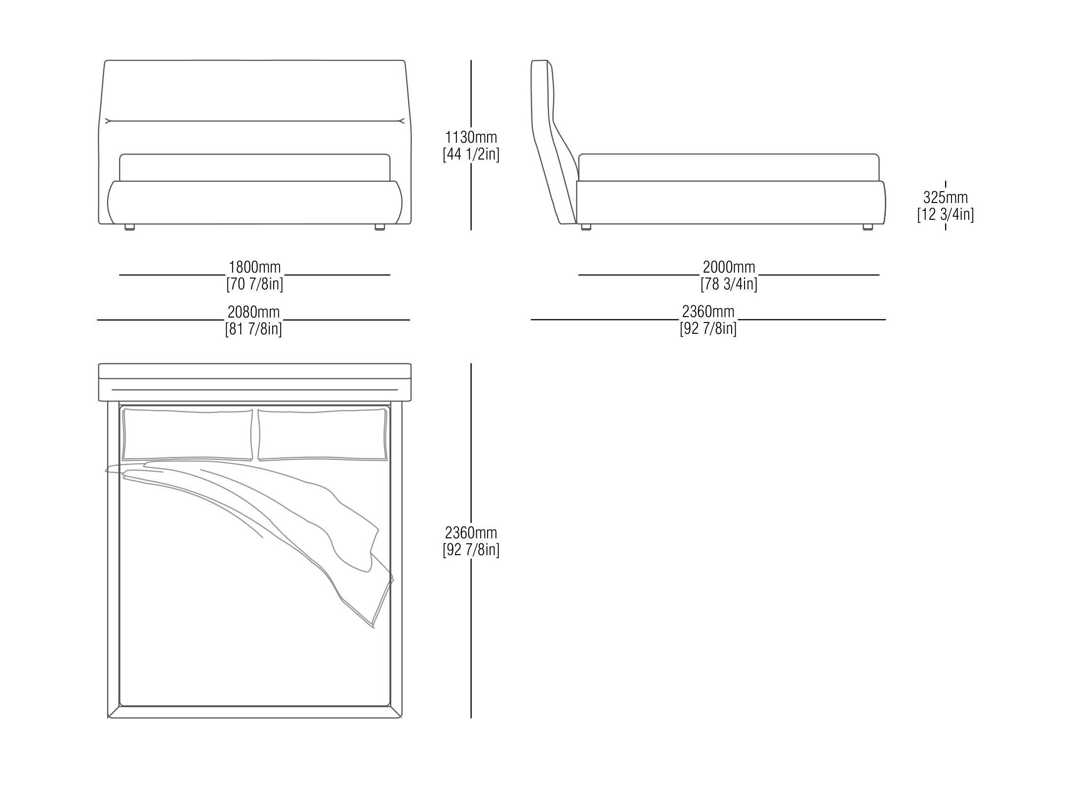 Двуспальная кровать-контейнер с мягким изголовьем MisuraEmme COSY ARCH-00040461 - Вид №6