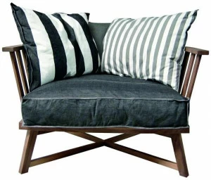 Gervasoni Кресло из ткани с подлокотниками Gray