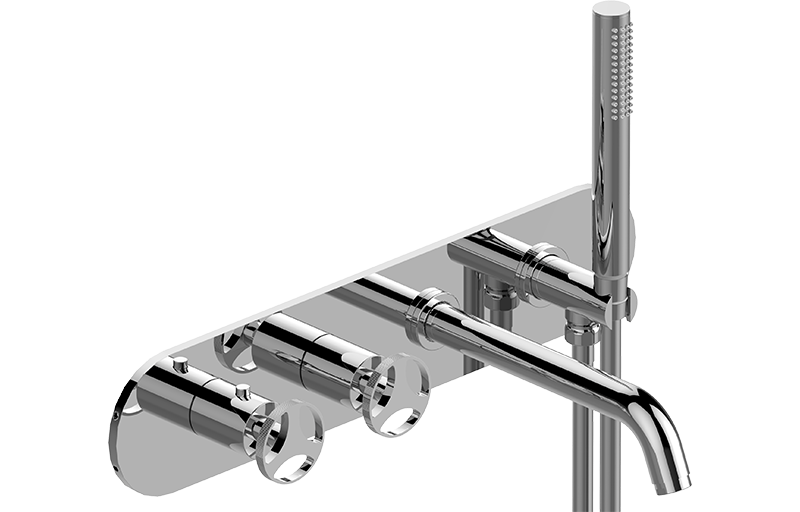 EL7.690H-C19E0-T Настенный термостатический смеситель для ванной с душевым комплектом Внешние элементы GRAFF Harley