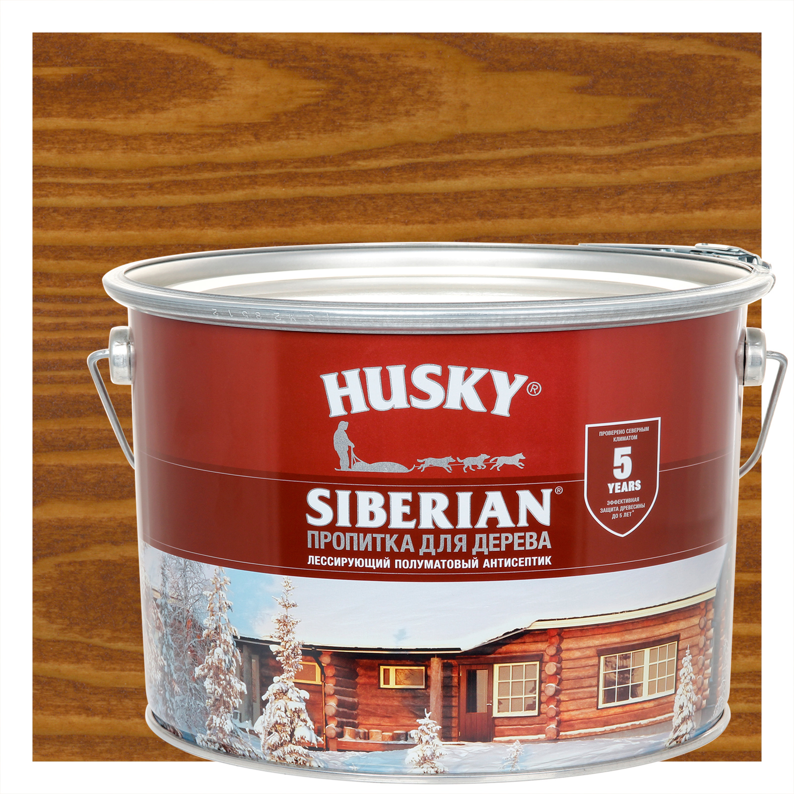 84392138 Пропитка для дерева Siberian полуматовая цвет тиковое дерево 9 л STLM-0049131 HUSKY