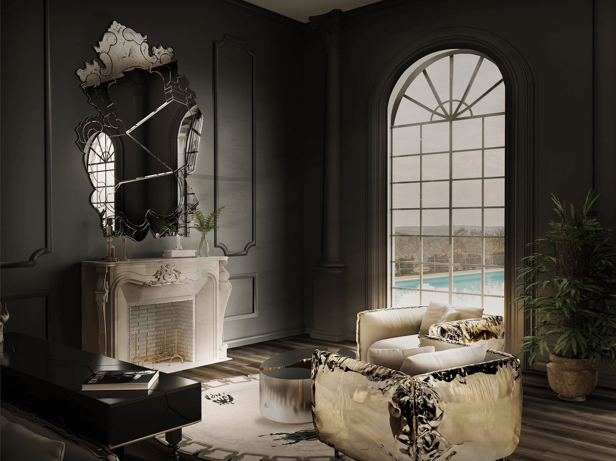 Кожаное кресло с подлокотниками Boca do Lobo Лимитированная серия ARCH-00047178 - Вид №8