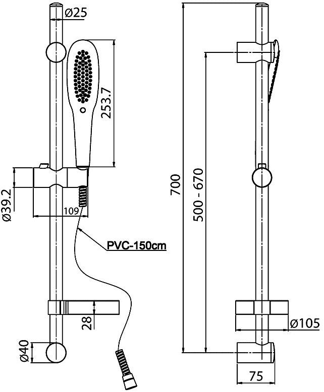Paini Parma 50CR124/P16 душевой гарнитур - Вид №2