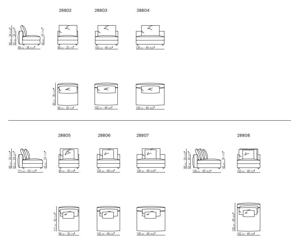 Тканевый диван с полуостровом Flexform Harper ARCH-00004789