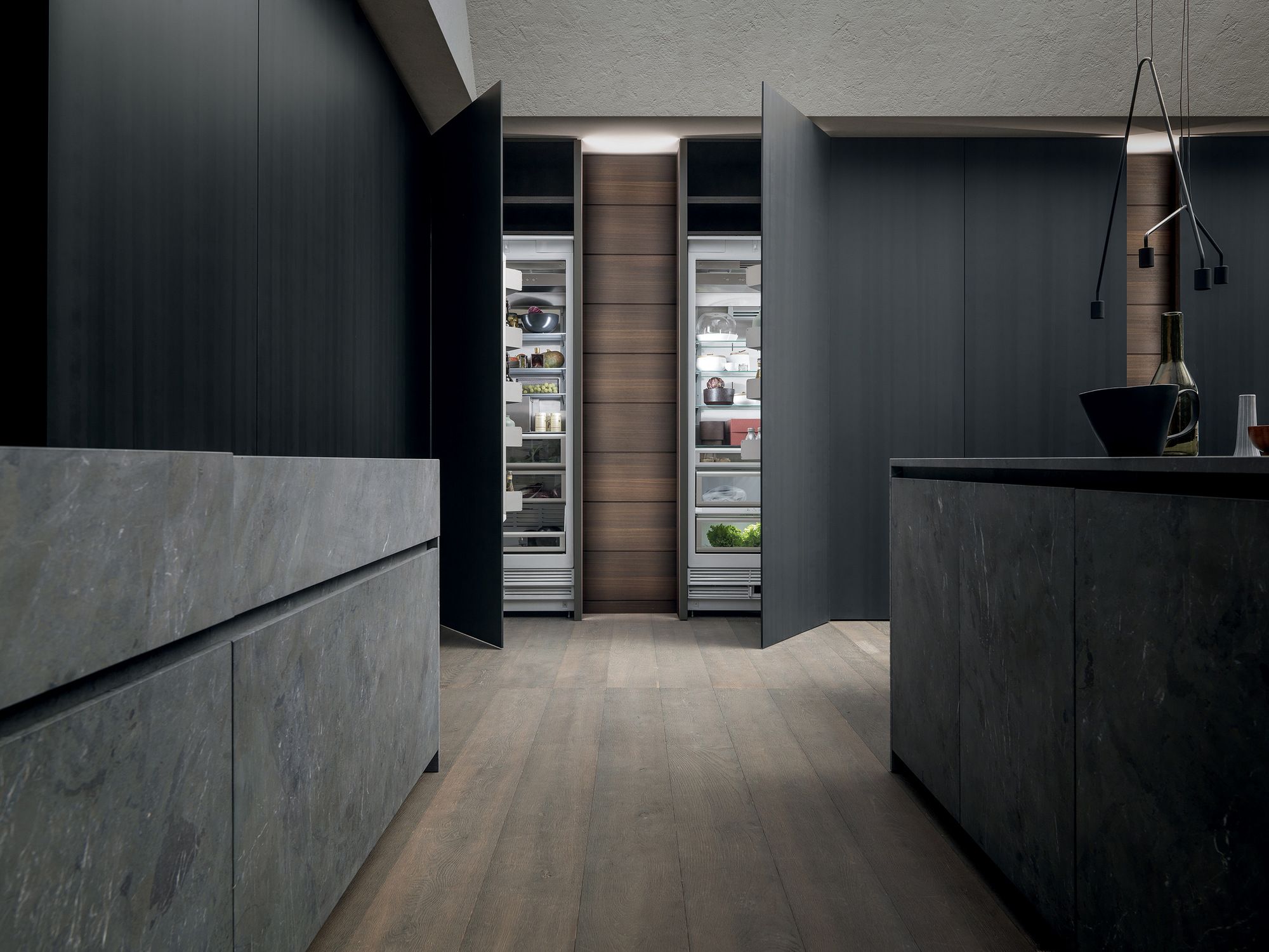 Кухня с каменным островом и эвкалиптовым шпоном MODULNOVA Blade Lab ARCH-00136930 - Вид №7