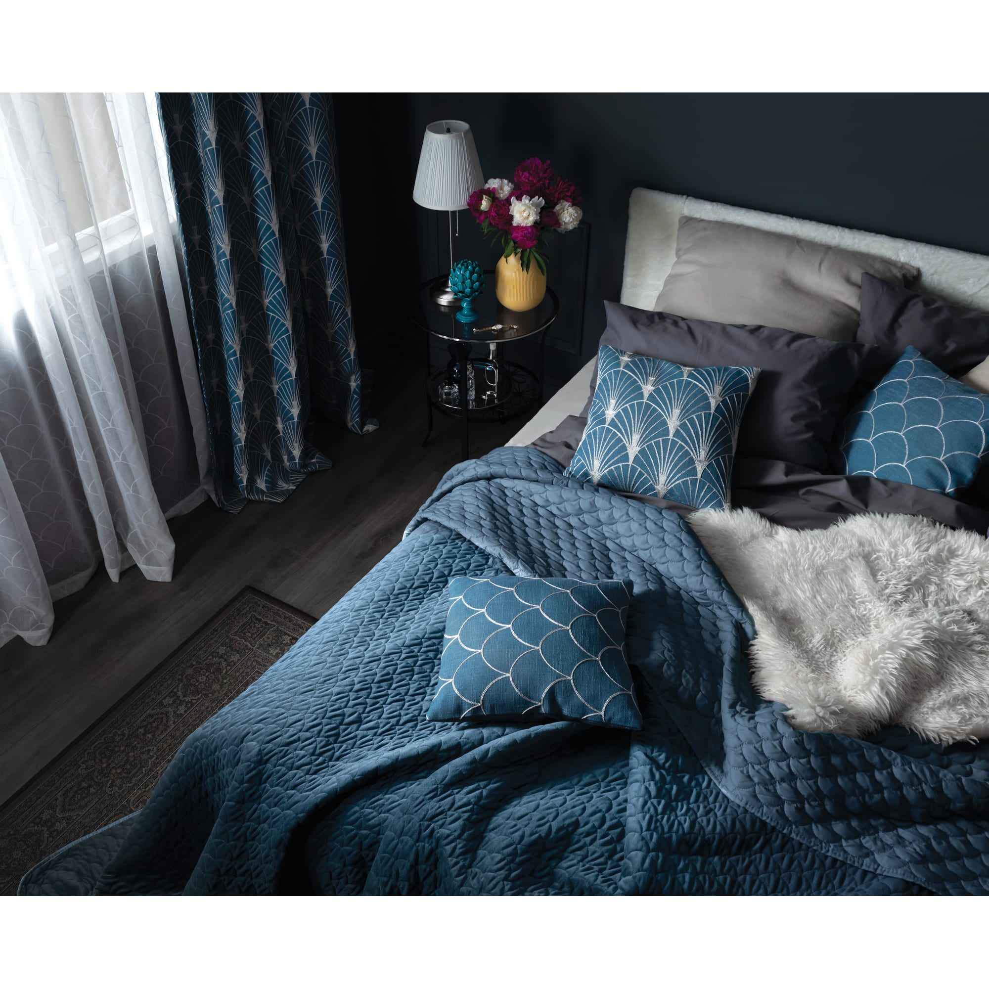 82041961 Наволочка декоративная GreatGatsby, 40x40 см, веер, цвет синий Santreyd  - Вид №6