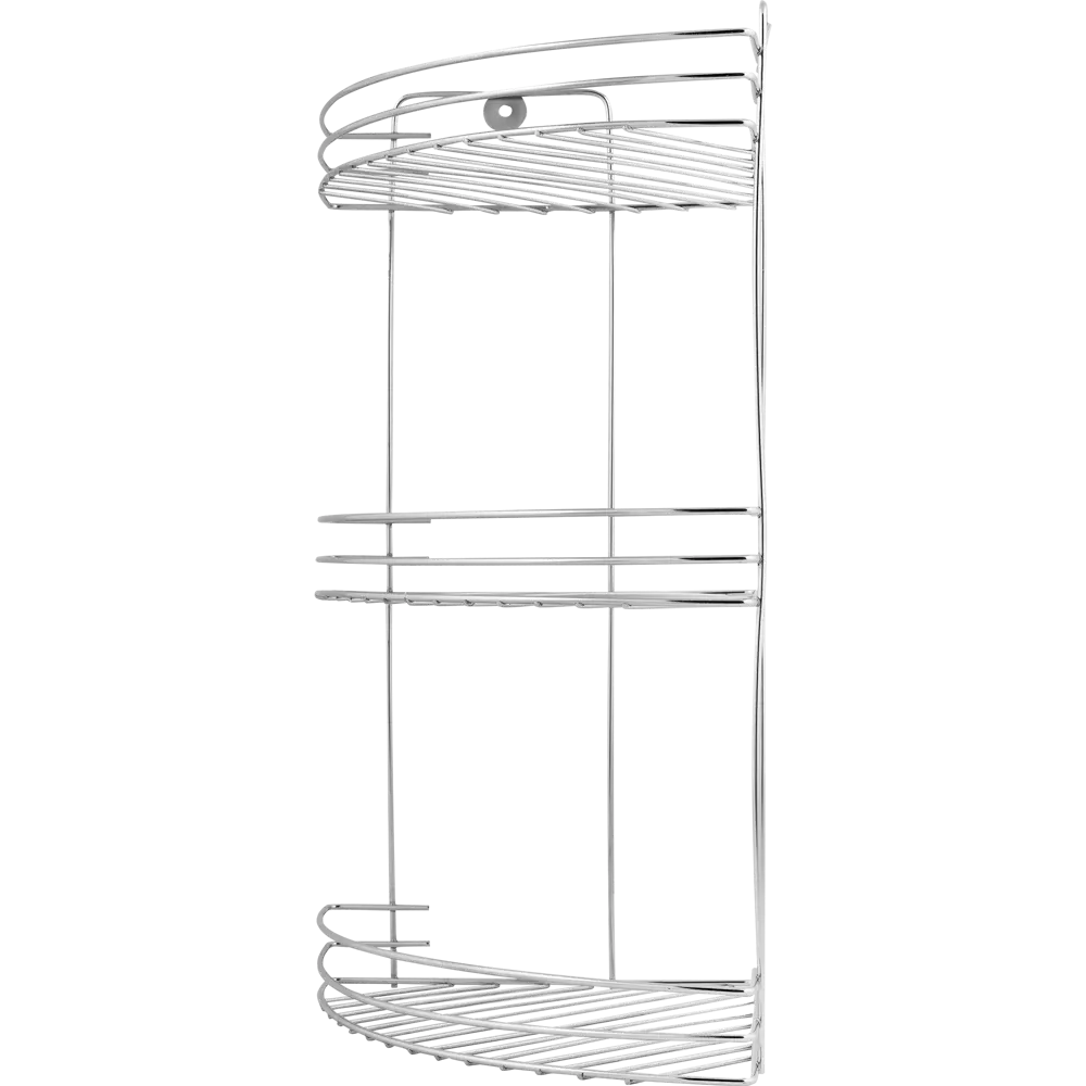 Полка для ванной комнаты Аквалиния трёхъярусная угловая металл W2672C STLM-2121206 - Вид №2