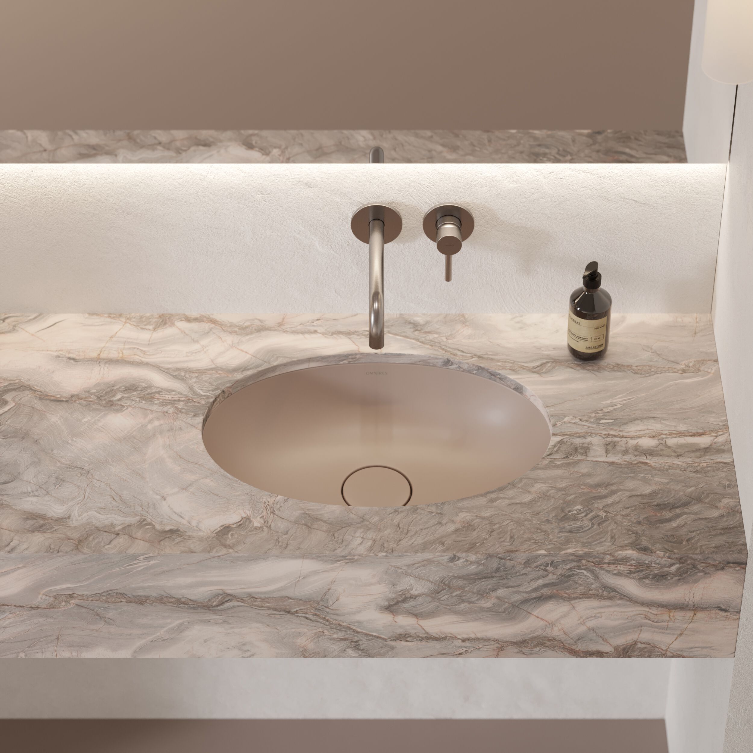 Встраиваемый умывальник из Овального композитного материала OMNIRES SHELL M+ SHELLUP ARCH-00143000 - Вид №44