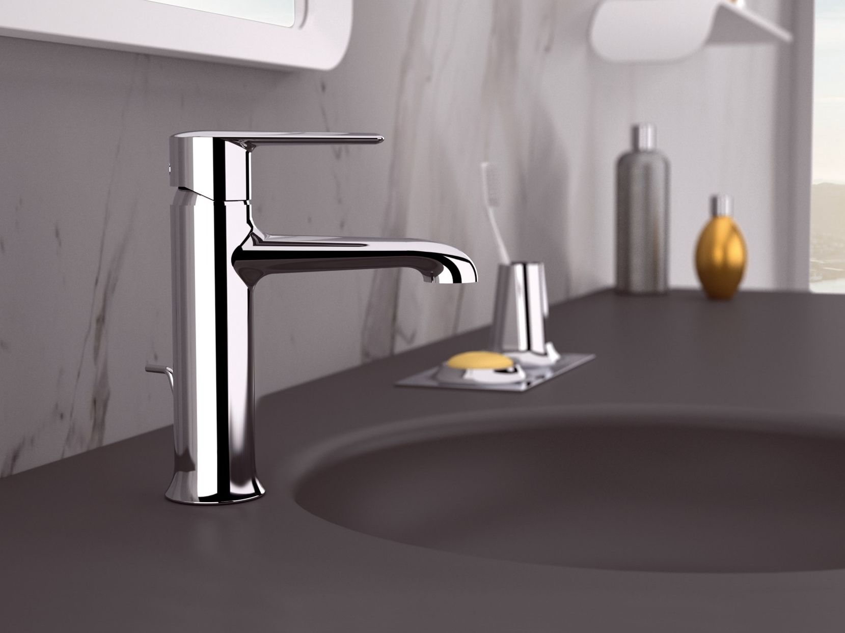 Латунный однорычажный смеситель для раковины Rubinetterie Mariani ARCH-00008901 - Вид №1