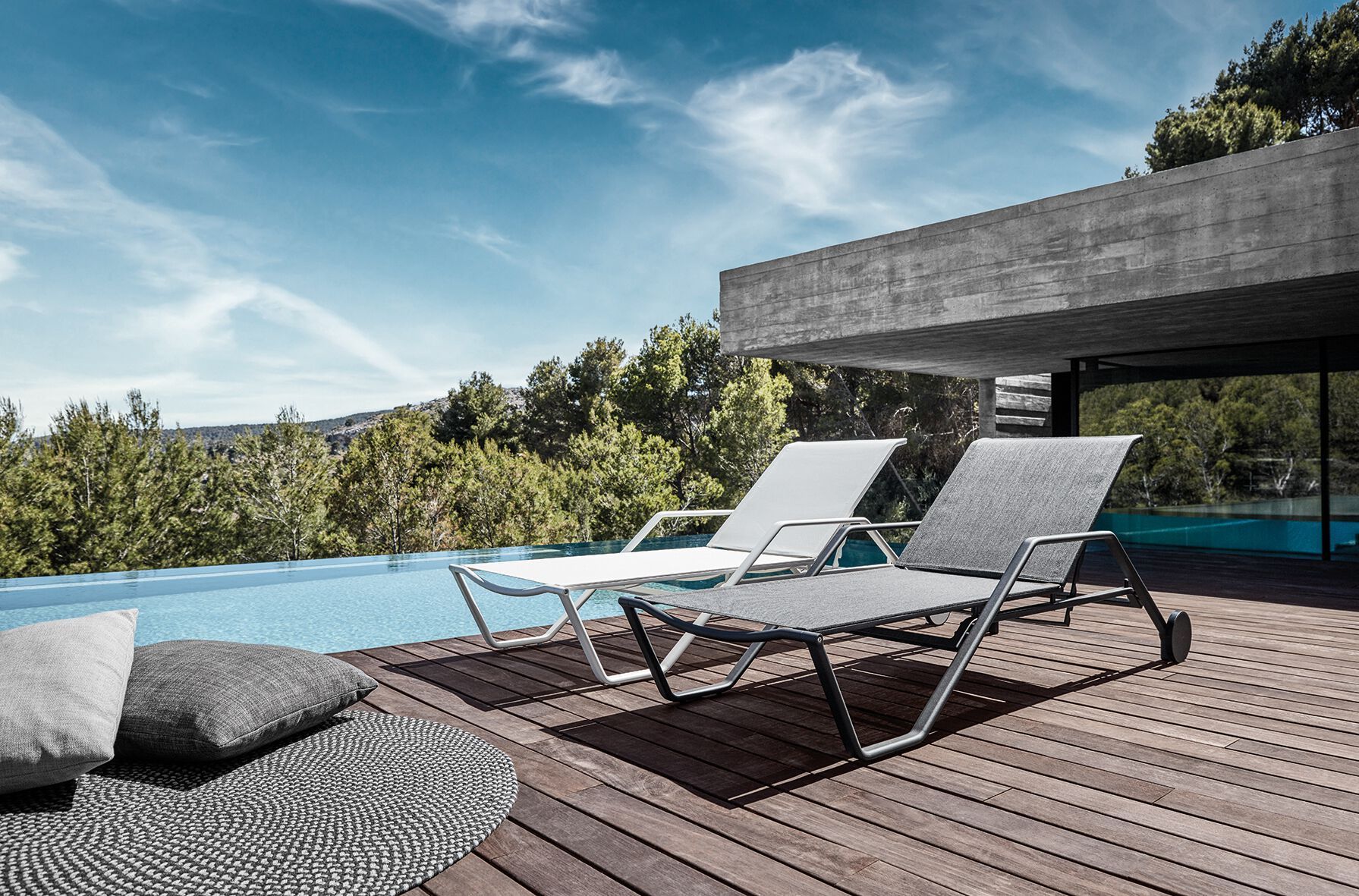 Ткань штабелируемый лежак Садовая кровать с колесами Gloster 180 ARCH-00089287 - Вид №3