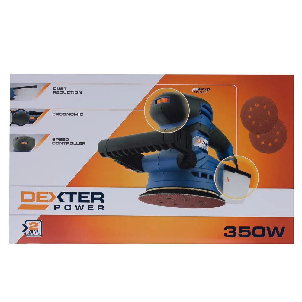 Эксцентриковая шлифмашина Dexter Power PC350RS, 350 Вт STLM-2183987 - Вид №5