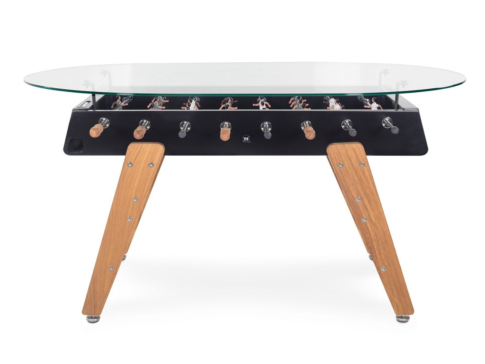 Овальный обеденный стол из стали и ироко со стеклянной столешницей RS Barcelona RS3 WOOD ARCH-00034979 - Вид №1