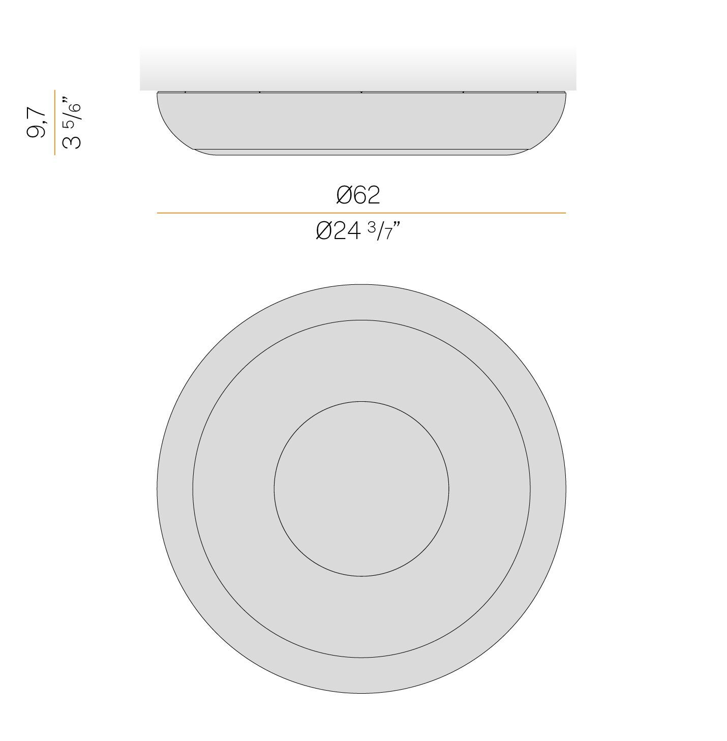 Настенный светильник / потолочный светильник с порошковым покрытием Panzeri Superbold ARCH-00106734 - Вид №6