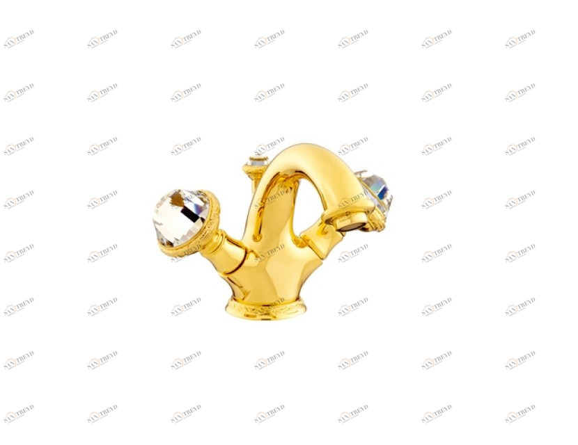 051205.E00.62 Смеситель для раковины на одно отверстие с кристаллами сваровски Сатин никель Mestre Oman