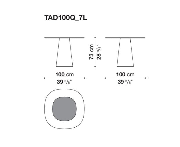 Полиуретановый квадратный стол с закаленным стеклом B&B Italia Allure O' ARCH-00068485 - Вид №6