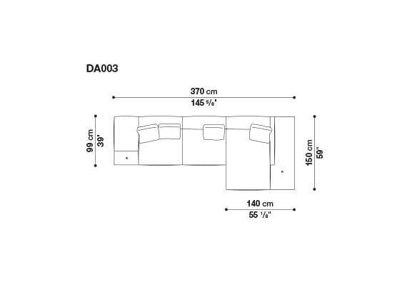 3-местный тканевый диван с полуостровом B&B Italia док ARCH-00061121 - Вид №40