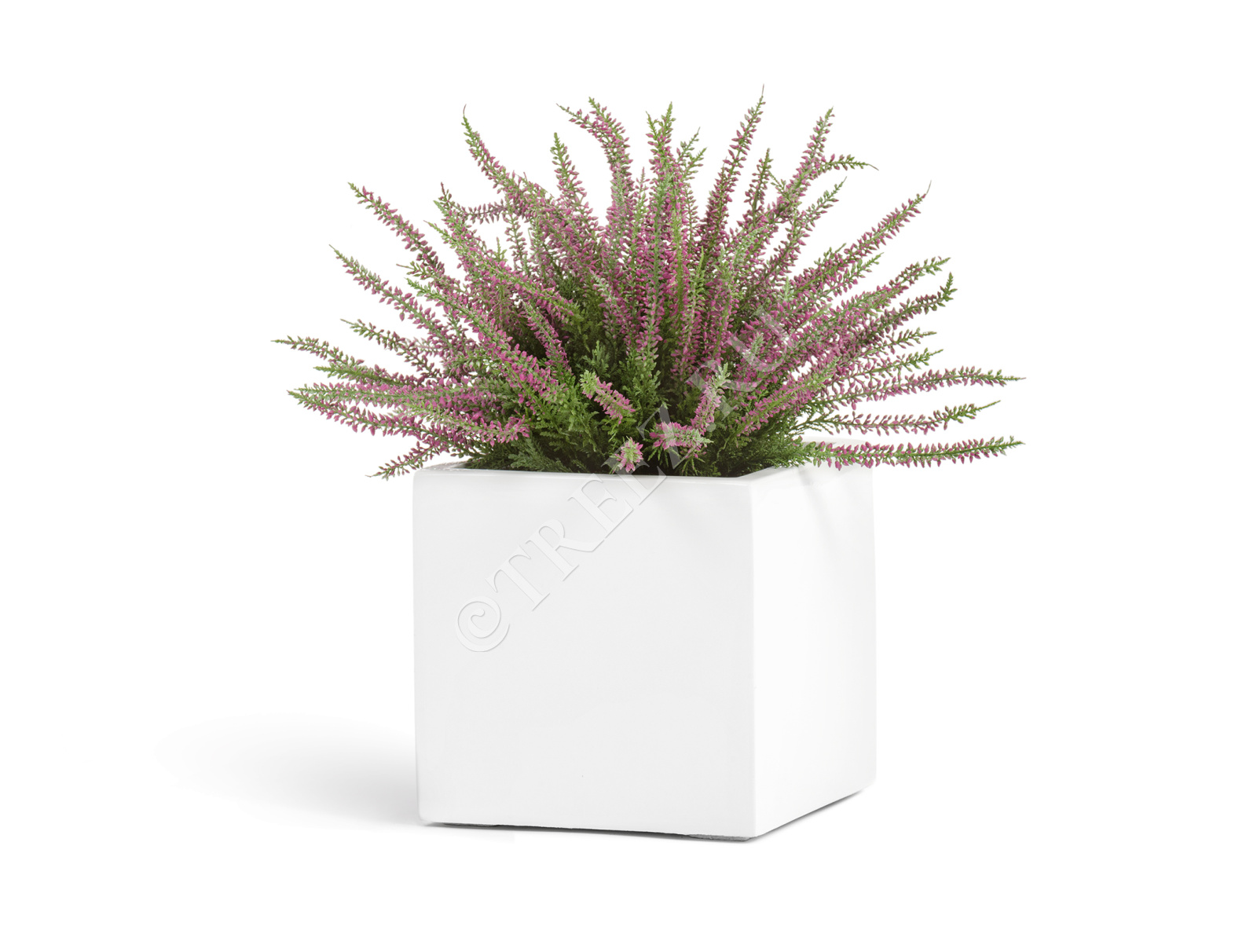 41.3320-05-033-WH-50 Кашпо  Effectory - серия Gloss - Куб - Белый глянцевый лак Цветочная коллекция  - Вид №8