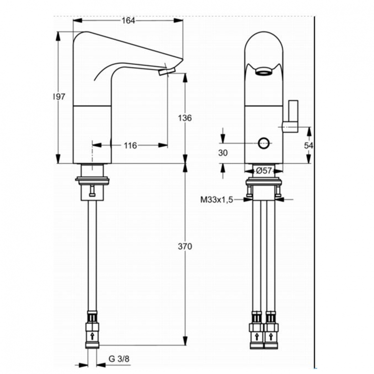 A4154AA Электронный смеситель для раковины со смешиванием Ideal Standard CERAPLUS - Вид №1