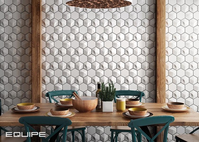 EQUIPE CERAMICAS Объемная белая плитка для стен sun-id-1510109 - Вид №11