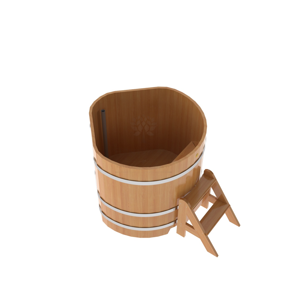 1221 Купель угловая из лиственницы 1,03х1,03х1,0 натуральная премиум Alyarus  - Вид №1