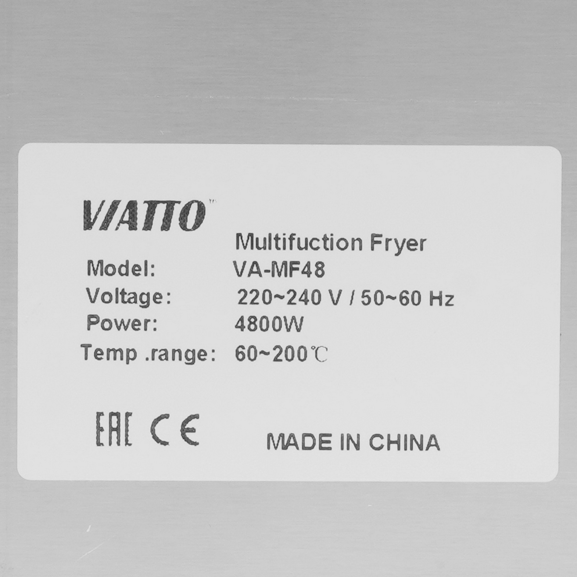 9126323 Фритюрница Viatto VA-MF48 серебристый STDN-0074145 - Вид №5