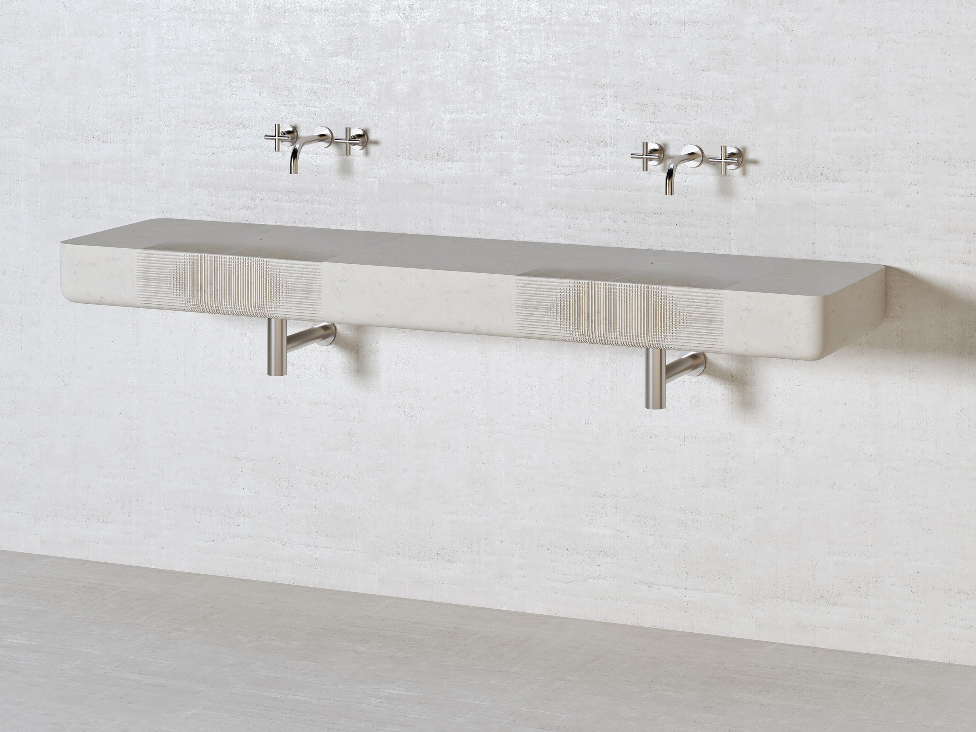 Двойной подвесной умывальник из натурального камня Davani Meridian ARCH-00133910