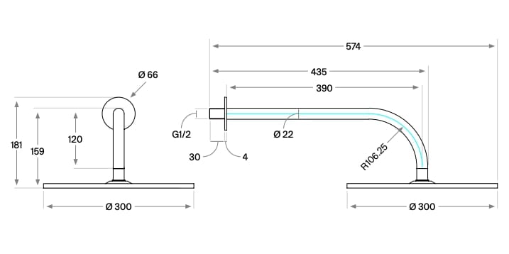 Термостатический набор для душа из нержавеющей стали с душем COCOON John Pawson ARCH-00039587 - Вид №9