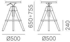 Pedrali Табурет поворотный из дуба с газлифтом Arki-stool Arkw6 - Вид №10