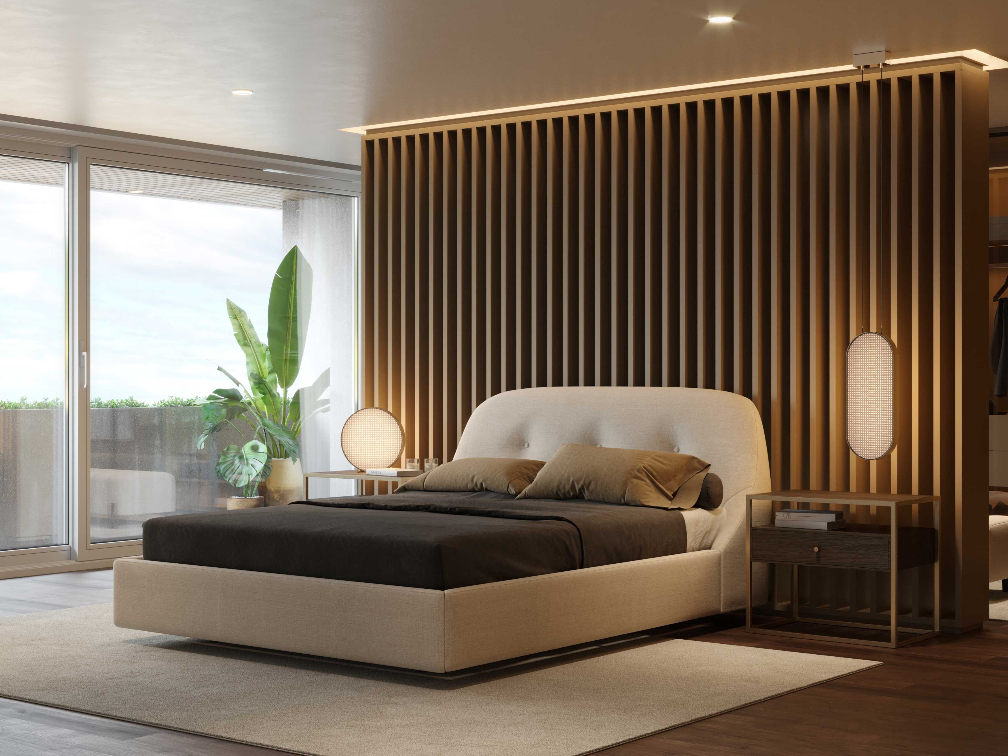 Прямоугольная прикроватная тумбочка из шпона с ящиками Stylish Club мост ARCH-00103665 - Вид №4