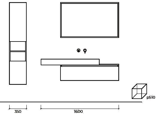 Cerasa Тумба под умывальник из меламина одинарная с вешалкой для полотенец Segno sun-id-1406751 - Вид №4