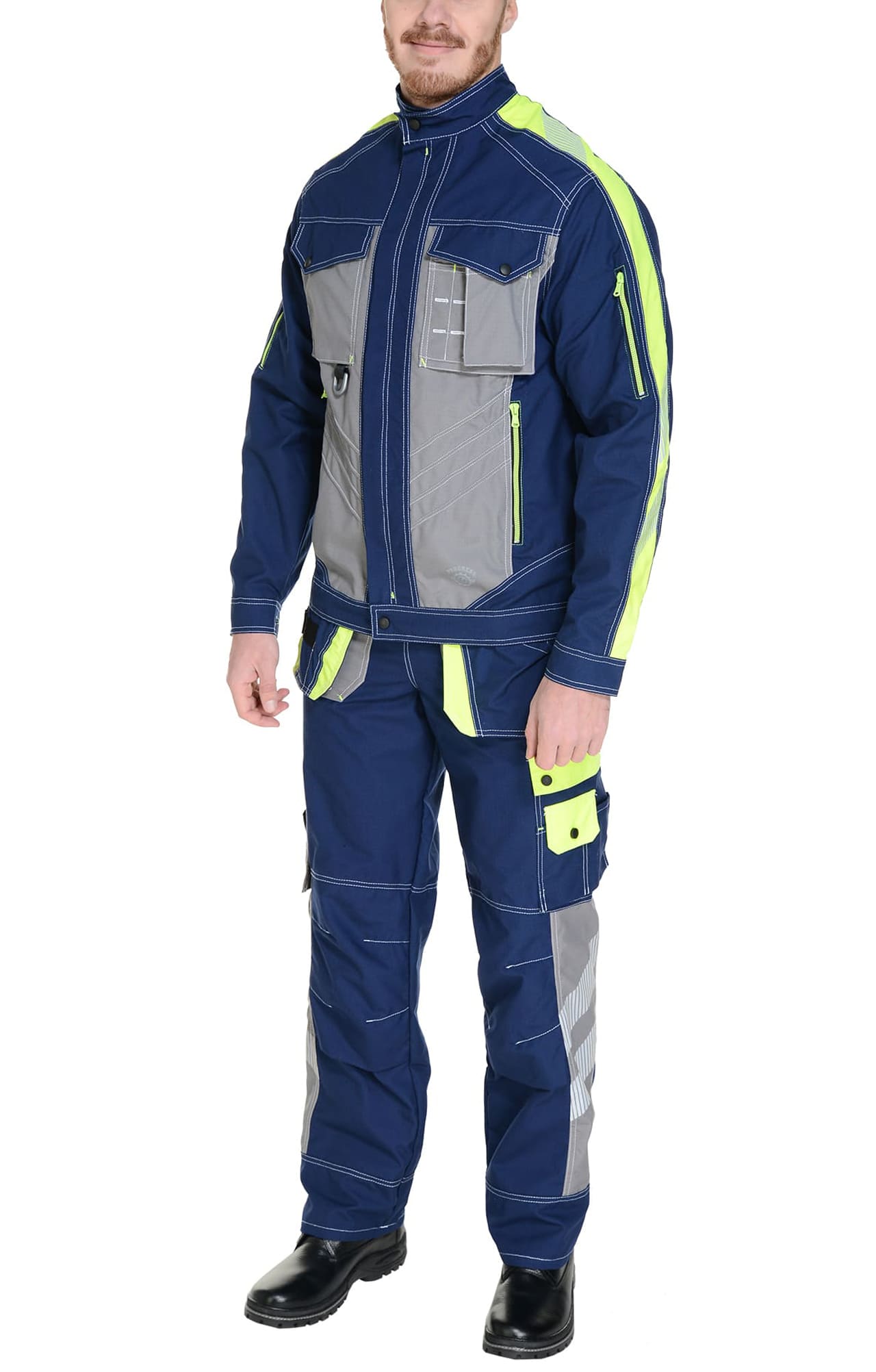 68844 Костюм "Прогресс" темно-синий с серым лимон  Летняя спецодежда  размер 52-54/170-176  - Вид №9