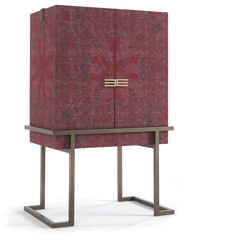 ETRO Home Interiors Комод с распашными дверцами из металла и ткани Kolkata E.kol.116.a - Вид №1