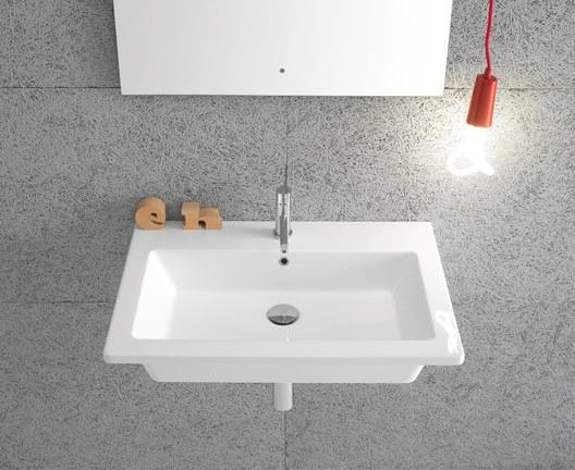 Fo100.bi / fo070.bi Подвесная раковина настенная овальная Ceramica Globo FORTY3 белая - Вид №3